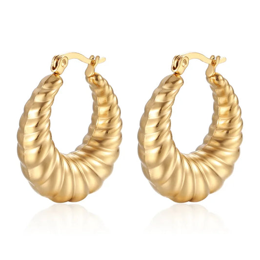 TWILL HOOP EARRING - Zaneil Luxe